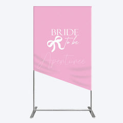 Aperturee - Aperturee Pink Bride To Be Bow Bridal Shower Rectangle Backdrop