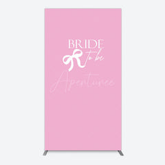 Aperturee - Aperturee Pink Bride To Be Bow Bridal Shower Rectangle Backdrop