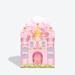 Aperturee - Aperturee Pink Fairy Princess Castle Barn Door Arch Backdrop