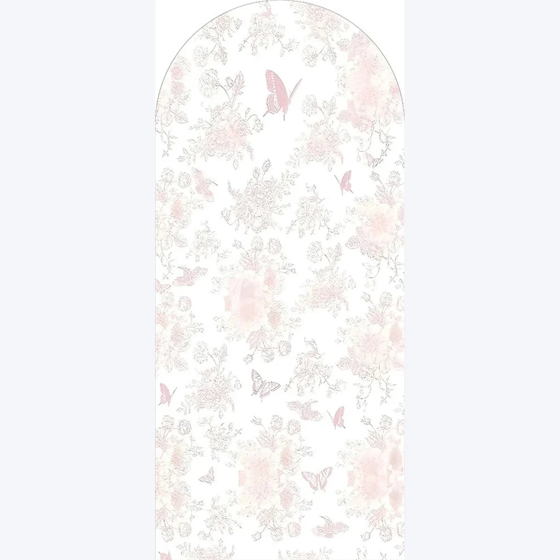 Aperturee - Aperturee Pink Floral Boho Arch Backdrop Delicate Flower Party Decor Rustic Photo Background for Birthday Baby Shower