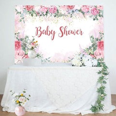 Aperturee - Aperturee Pink Flowers Spring Vibe Sweet Baby Shower Backdrop