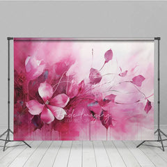 Aperturee - Aperturee Pink Fluid Floral Art Backdrop Magenta Abstract Ink Flower Texture Background Maternity Photography Studio Prop