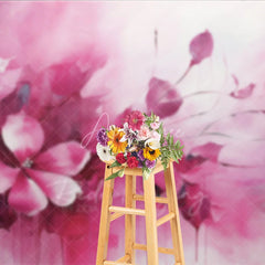 Aperturee - Aperturee Pink Fluid Floral Art Backdrop Magenta Abstract Ink Flower Texture Background Maternity Photography Studio Prop