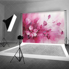 Aperturee - Aperturee Pink Fluid Floral Art Backdrop Magenta Abstract Ink Flower Texture Background Maternity Photography Studio Prop