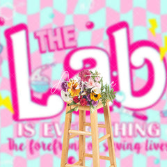 Aperturee - Aperturee Pink Green Twisted Plaid Lab Is Everything Backdrop