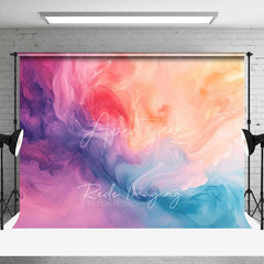 Aperturee - Aperturee Pink Purple and Blue Abstract Flowing Watercolor Backdrop Artistic Photography Background for Portrait
