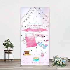 Aperturee - Aperturee Pink Sleepover Night Sweet Birthday Rectangle Backdrop