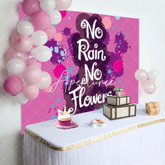Aperturee - Aperturee Pink Splash No Rain No Flowers Baby Shower Backdrop