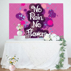 Aperturee - Aperturee Pink Splash No Rain No Flowers Baby Shower Backdrop