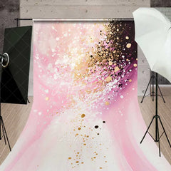 Aperturee - Aperturee Pink White and Purple Abstract Painting Art Backdrop Luxury Gold Foil Splatter Photography Background