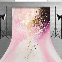 Aperturee - Aperturee Pink White and Purple Abstract Painting Art Backdrop Luxury Gold Foil Splatter Photography Background