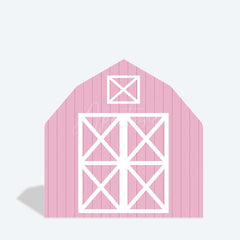 Aperturee Aperturee Pink White Farm Barn Door Arch Party Decor Backdrop