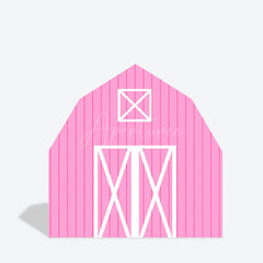 Aperturee - Aperturee Pink White Wooden Barn Door Arch Backdrop For Party