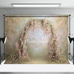 Aperturee - Aperturee Pink Wisteria Floral Arch Backdrop Spring Garden Photo Prop Enchanted Wedding Bridal Shower Decor