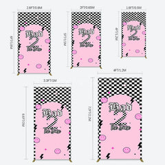 Aperturee - Aperturee Plaid Bad 2 The Bone Pink Birthday Rectangle Backdrop