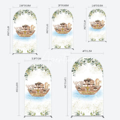 Aperturee - Aperturee Plant Gold Glitter Noahs Ark Baptism Arch Backdrop