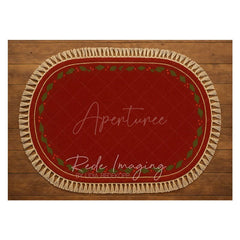 Aperturee - Aperturee Plant Oval Rug Tassels Rubber Floor Mat For Photo
