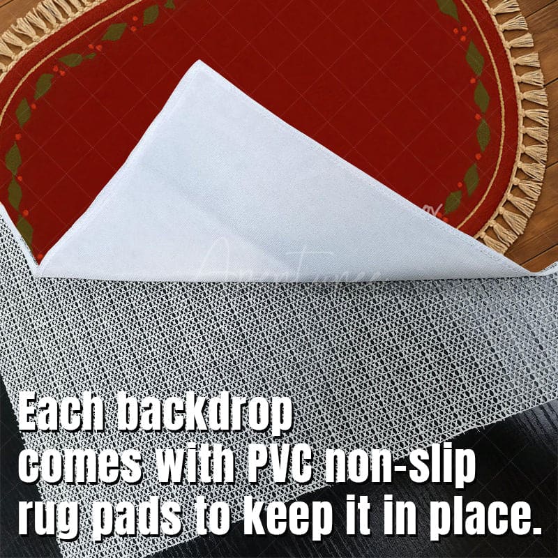 Aperturee - Aperturee Plant Oval Rug With Tassels Fabric Floor Backdrop