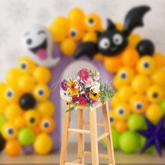 Aperturee - Aperturee Playful Halloween Balloon Arch Cake Smash Backdrop