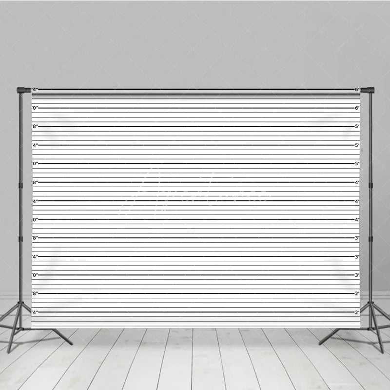 Aperturee - Aperturee Police Mugshot Height Chart Photography Backdrop Jail House Lineup Photo Booth Background