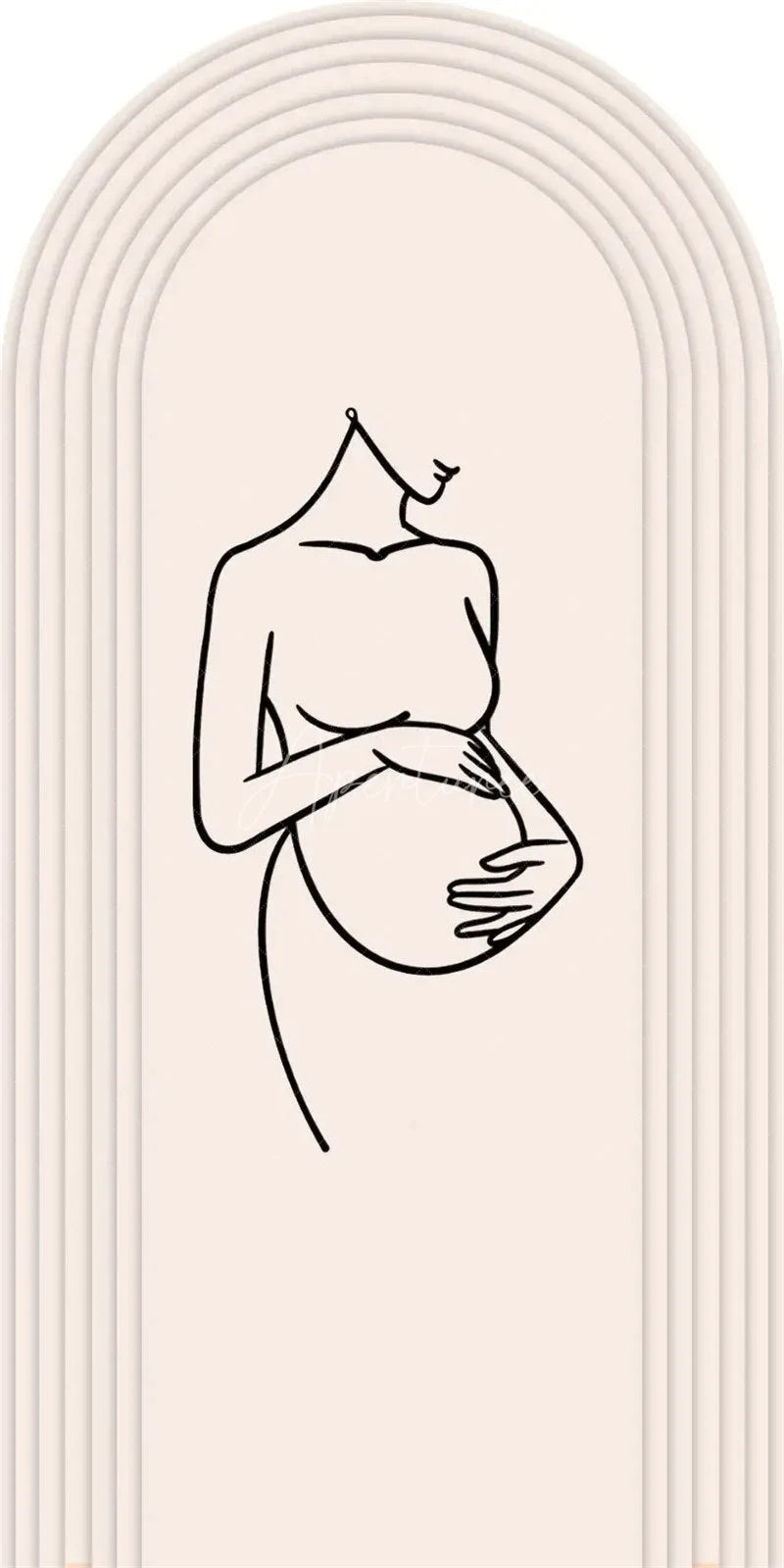 Aperturee - Aperturee Pregnancy Silhouette Boho Backdrop Elegant Expected Parents Baby Shower Arch Gender Neutral Maternity Photo Booth
