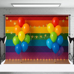 Aperturee - Aperturee Pride Month Colored Balloon Wood Combo Set Backdrop