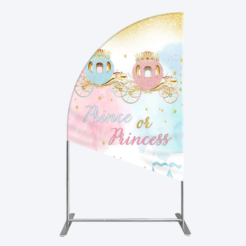 Aperturee - Aperturee Prince Or Princess Castle Baby Shower Half Moon Arch Backdrop
