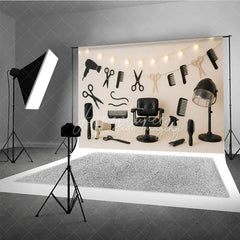 Aperturee - Aperturee Professional Hair Salon and Barber Shop Photo Backdrop Stylist Tools Birthday Photography Background