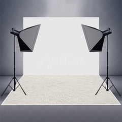 Aperturee - Aperturee Pure White Wool Carpet Rubber Floor Mat For Photo