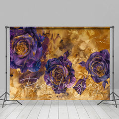 Aperturee - Aperturee Purple Abstract Rose Gold Textured Photo Backdrop