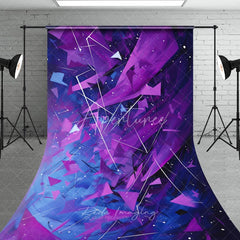 Aperturee - Aperturee Purple and Blue Abstract Geometric Sweep Backdrop Dynamic Shattered Fragments for Photography