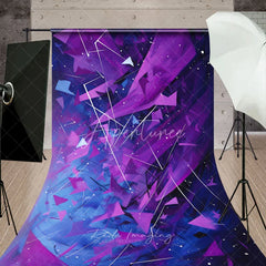 Aperturee - Aperturee Purple and Blue Abstract Geometric Sweep Backdrop Dynamic Shattered Fragments for Photography