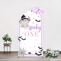 Aperturee Aperturee Purple Boo Spooky One Halloween Birthday Half Moon Arch Backdrop