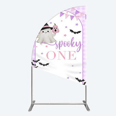 Aperturee Aperturee Purple Boo Spooky One Halloween Birthday Half Moon Arch Backdrop