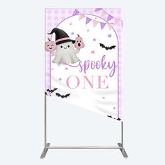 Aperturee Aperturee Purple Boo Spooky One Halloween Birthday Rectangle Backdrop
