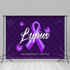 Aperturee - Aperturee Purple Butterfly Happy Lupus Awareness Month Backdrop