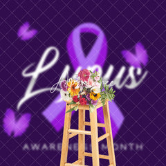 Aperturee - Aperturee Purple Butterfly Happy Lupus Awareness Month Backdrop