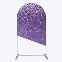 Aperturee - Aperturee Purple Glitter Sparkle Arch Backdrop for Birthday or Wedding Glam Bling Effect Sweet 16 Party Photo Booth