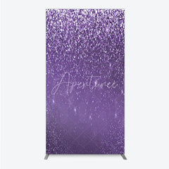 Aperturee - Aperturee Purple Glitter Sparkle Rectangle Backdrop for Birthday or Wedding Glam Bling Effect Sweet 16 Party Photo Booth