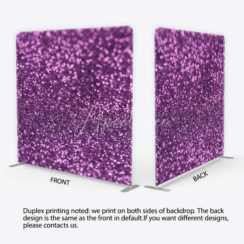 Aperturee - Aperturee Purple Glitter Tension Fabric Backdrop Shimmering Royal Purple Photography Studio Background