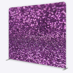 Aperturee - Aperturee Purple Glitter Tension Fabric Backdrop Shimmering Royal Purple Photography Studio Background