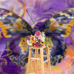 Aperturee - Aperturee Purple Gold Abstract Butterfly Fine Art Backdrop
