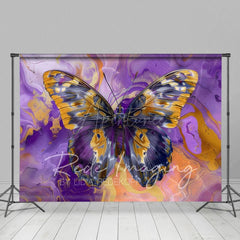 Aperturee - Aperturee Purple Gold Abstract Butterfly Fine Art Backdrop