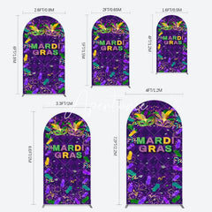 Aperturee - Aperturee Purple Mask Mardi Gras Dance Party Arch Backdrop