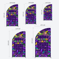 Aperturee - Aperturee Purple Mask Mardi Gras Dance Party Half Moon Arch Backdrop