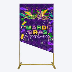Aperturee - Aperturee Purple Mask Mardi Gras Dance Party Rectangle Backdrop