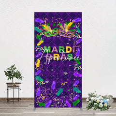Aperturee - Aperturee Purple Mask Mardi Gras Dance Party Rectangle Backdrop