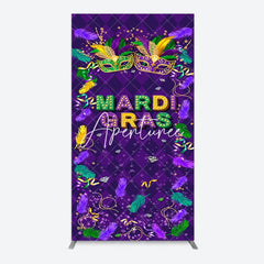 Aperturee - Aperturee Purple Mask Mardi Gras Dance Party Rectangle Backdrop