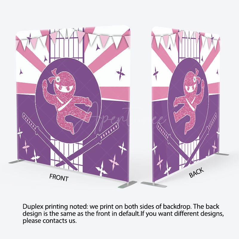 Aperturee - Aperturee Purple Pink Glitter Ninja Square Tension Backdrop