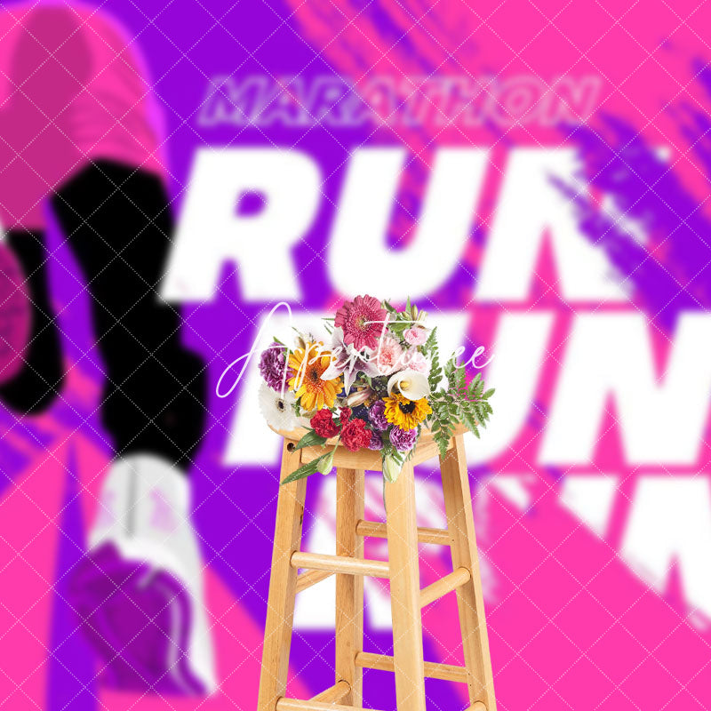 Aperturee - Aperturee Purple Pink Running Athlete Marathon Sport Backdrop